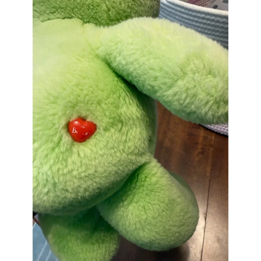 Vintage 2002 Care Bears Good Luck Bear Green Clover Plush Play Along